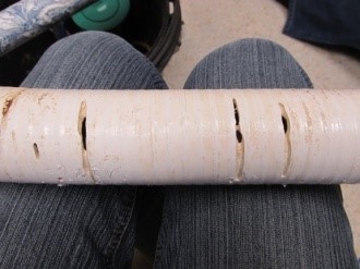 Damage to PVC pipe