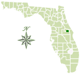 Map of Florida with Little Big Econ State Forest marked