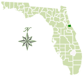 Map of Florida with Tiger Bay marked