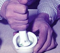 Grinding of an infected plant