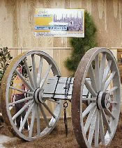 Picture: Two-wheeled 'high wheeler' logging cart (circa late 1800s).